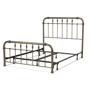 Fbg Vienna Complete Bed w/Carved Finials Aged Gold Cal King B11347 - All