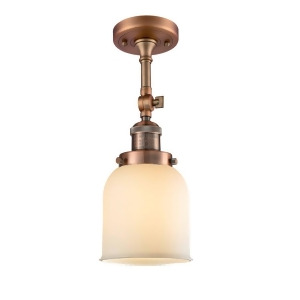 Innovations 1 Light Small Bell Semi-Flush Mount in Antique Copper 201F-ac-g51 - All
