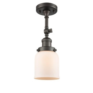 Innovations 1 Light Small Bell Semi-Flush Mount in Oiled Rubbed Bronze 201F-ob-g51 - All