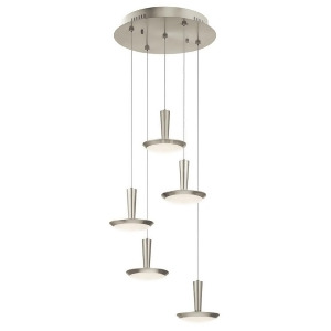 Alan Karah Led 5 Light Spiral Pendant Brushed Nickel 83692 - All