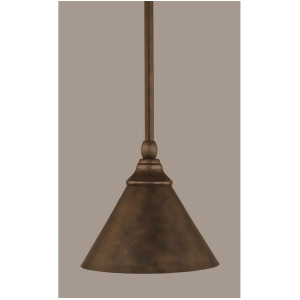Toltec Lighting Stem Mini Pendant 7AaA Bronze Cone Metal Shade 23-Brz-421 - All