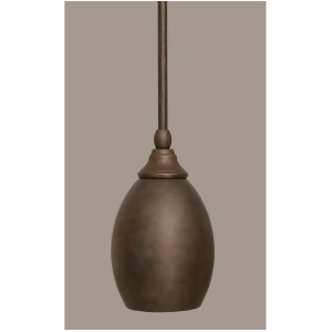 Toltec Lighting Stem Mini Pendant 5AaA Bronze Oval Metal Shade 23-Brz-426 - All