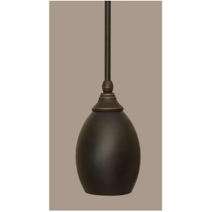 Toltec Lighting Stem Mini Pendant 5AaA Dark Granite Oval Metal Shade 23-Dg-426 - All