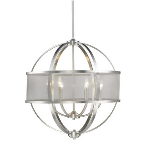 Golden Lighting Colson 6 Light Chandelier with shade Pewter 3167-6Pw-pw - All