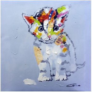 Bromi Design Cat 1 Wall Art Hand Painted Canvas Ba163 - All