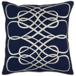 Leah by GlucksteinHome for Surya Pillow Navy/Beige 18 x 18 Lah001-1818p - All