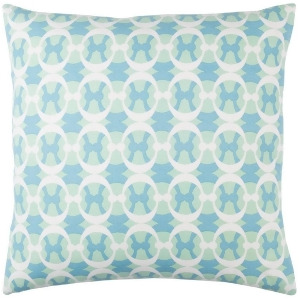Lina by Surya Poly Fill Pillow Mint/Sky Blue/White 18 x 18 Ina016-1818p - All