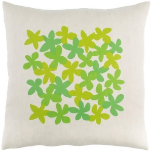 Little Flower by E. Gardner Pillow Grass/Lime/Beige 18 x 18 Le003-1818p - All