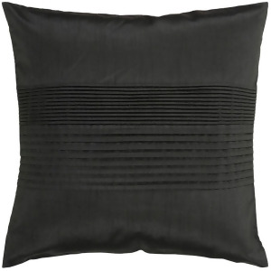 Solid Pleated by Surya Down Fill Pillow Black 18 x 18 Hh027-1818d - All