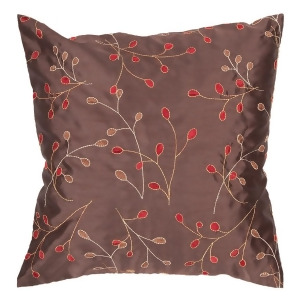 Blossom by Surya Pillow Dk.Brown/Red/Camel 22 x 22 Hh094-2222p - All