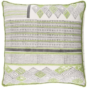 Aba by Surya Down Fill Pillow Lime/Dark Brown/White 20 x 20 Aba001-2020d - All