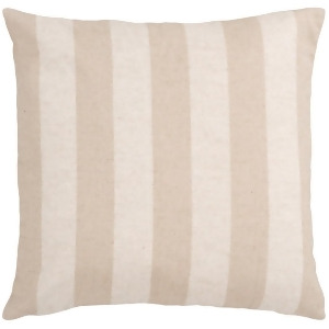 Simple Stripe by Surya Poly Fill Pillow Khaki/Taupe 18 x 18 Js015-1818p - All