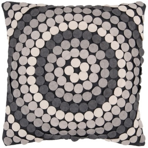 Halo by Surya Down Pillow Black/Gray/Lt.Gray 18 x 18 Cw056-1818d - All