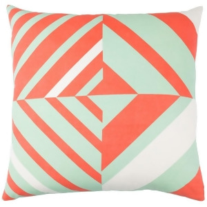 Lina by Surya Down Pillow Mint/Orange/White 18 x 18 Ina015-1818d - All