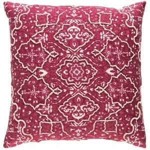 Batik by Surya Poly Fill Pillow Burgundy/Ivory/Cream 20 x 20 Bat001-2020p - All
