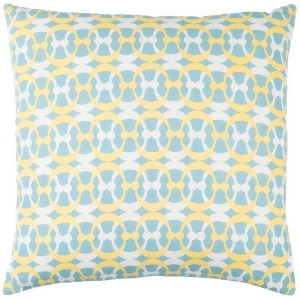 Lina by Surya Poly Fill Pillow Aqua/Butter/White 18 x 18 Ina019-1818p - All