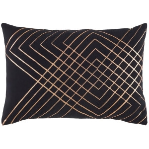 Crescent by Surya Lumbar Pillow Black/Champagne 13 x 19 Csc001-1319p - All