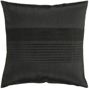 Solid Pleated by Surya Poly Fill Pillow Black 18 x 18 Hh027-1818p - All