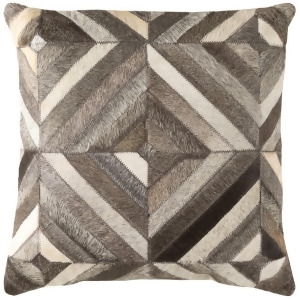 Lycaon by Surya Pillow White/Dark Brown/Light Gray 18 Square Lcn001-1818p - All