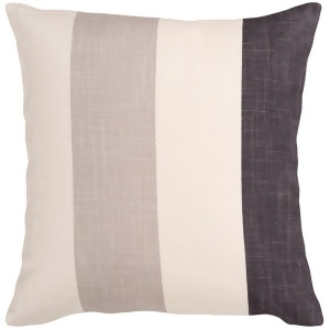 Simple Stripe by Surya Down Pillow Cream/Black/Ivory 22 x 22 Js011-2222d - All