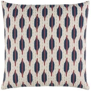 Kantha by Surya Poly Fill Pillow Dark Red/Navy/Olive 18 x 18 Kth005-1818p - All