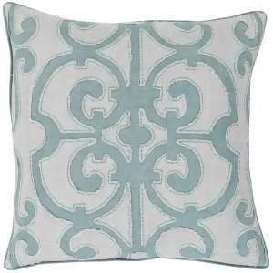 Amelia by Surya Down Fill Pillow Teal/Light Gray 20 x 20 Al003-2020d - All