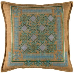 Litavka by Surya Pillow Camel/Sky Blue/Dk.Green 22 x 22 Liv003-2222p - All