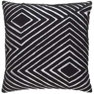 Denmark by Surya Poly Fill Pillow Light Gray/Black 22 x 22 Dmr001-2222p - All
