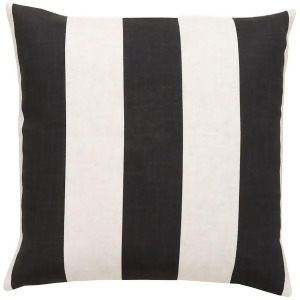 Simple Stripe by Surya Poly Fill Pillow Black/Khaki 22 x 22 Js009-2222p - All