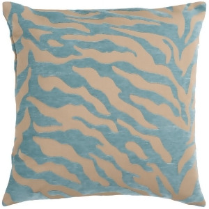 Velvet Zebra by Surya Down Fill Pillow Tan/Teal 18 x 18 Js030-1818d - All