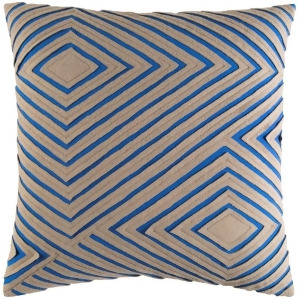 Denmark by Surya Down Fill Pillow Bright Blue/Camel 20 x 20 Dmr004-2020d - All