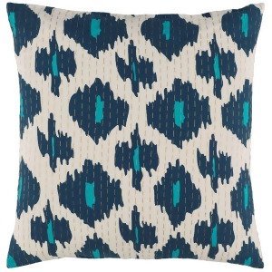 Kantha by Surya Poly Fill Pillow Navy/Teal/Wheat 22 x 22 Kth002-2222p - All