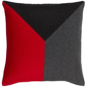Jonah by Surya Poly Fill Pillow Bright Red/Black 18 x 18 Jh002-1818p - All
