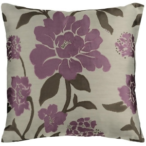 Blossom by Surya Down Pillow Taupe/Purple/Black 18 x 18 Hh048-1818d - All