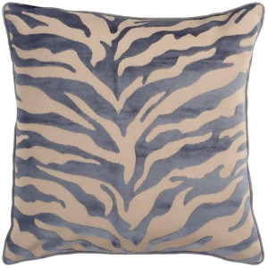 Velvet Zebra by Surya Poly Fill Pillow Tan/Charcoal 22 x 22 Js032-2222p - All