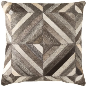 Lycaon by Surya Down Pillow White/Dk.Brown/Lt.Gray 18 Square Lcn001-1818d - All