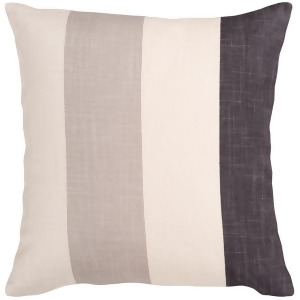 Simple Stripe by Surya Down Pillow Cream/Black/Ivory 18 x 18 Js011-1818d - All
