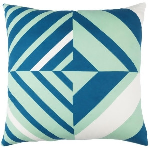 Lina by Surya Poly Fill Pillow Mint/Dark Blue/White 20 x 20 Ina014-2020p - All