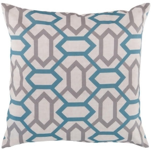 Zoe by Surya Poly Fill Pillow Cream/Teal/Medium Gray 18 x 18 Ff008-1818p - All
