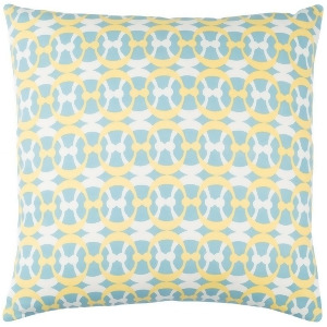 Lina by Surya Down Fill Pillow Aqua/Butter/White 18 x 18 Ina019-1818d - All