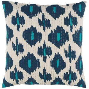 Kantha by Surya Poly Fill Pillow Navy/Teal/Wheat 18 x 18 Kth002-1818p - All