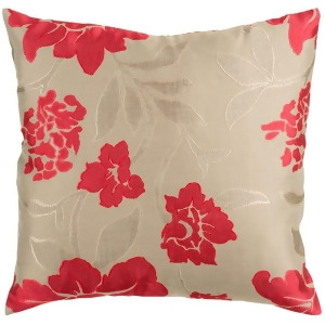 Blossom by Surya Down Fill Pillow Camel/Bright Red 22 x 22 Hh047-2222d - All