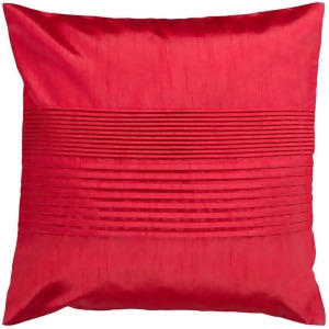 Solid Pleated by Surya Down Fill Pillow Bright Red 18 x 18 Hh025-1818d - All