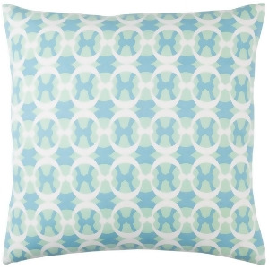 Lina by Surya Down Fill Pillow Mint/Sky Blue/White 20 x 20 Ina016-2020d - All