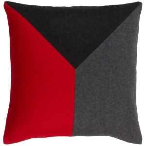 Jonah by Surya Down Fill Pillow Bright Red/Black 18 x 18 Jh002-1818d - All