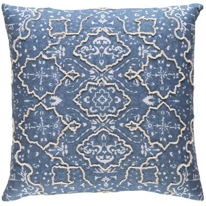 Batik by Surya Poly Fill Pillow Denim/Ivory/Cream 20 x 20 Bat002-2020p - All