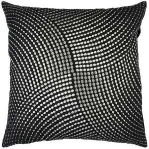 Midnight by Surya Poly Fill Pillow Black/Silver 18 x 18 P0223-1818p - All