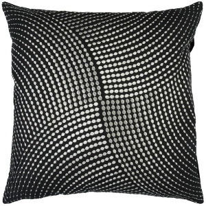 Midnight by Surya Poly Fill Pillow Black/Silver 22 x 22 P0223-2222p - All