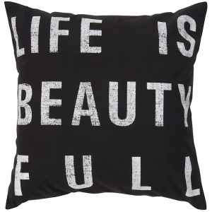 Typography by Surya Down Fill Pillow Black/White 18 x 18 St082-1818d - All