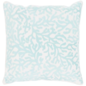 Osprey by Surya Down Fill Pillow White/Aqua 22 x 22 Opy001-2222d - All